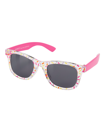 Kid Confetti Print Wayfarer Sunglasses - Pink, 