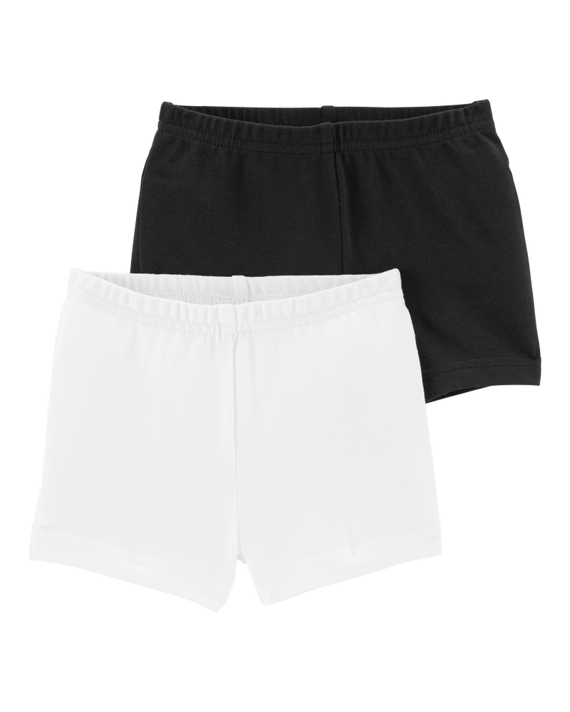 Kid 2-Pack Tumbling Shorts - Black/White, image 1 of 5 slides