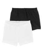 Kid 2-Pack Tumbling Shorts - Black/White, image 1 of 5 slides