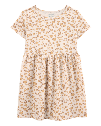Toddler Girl Cheetah Animal Print Short-Sleeve Dress, 