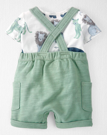 Baby 2-Piece Organic Cotton Shortall Set, 