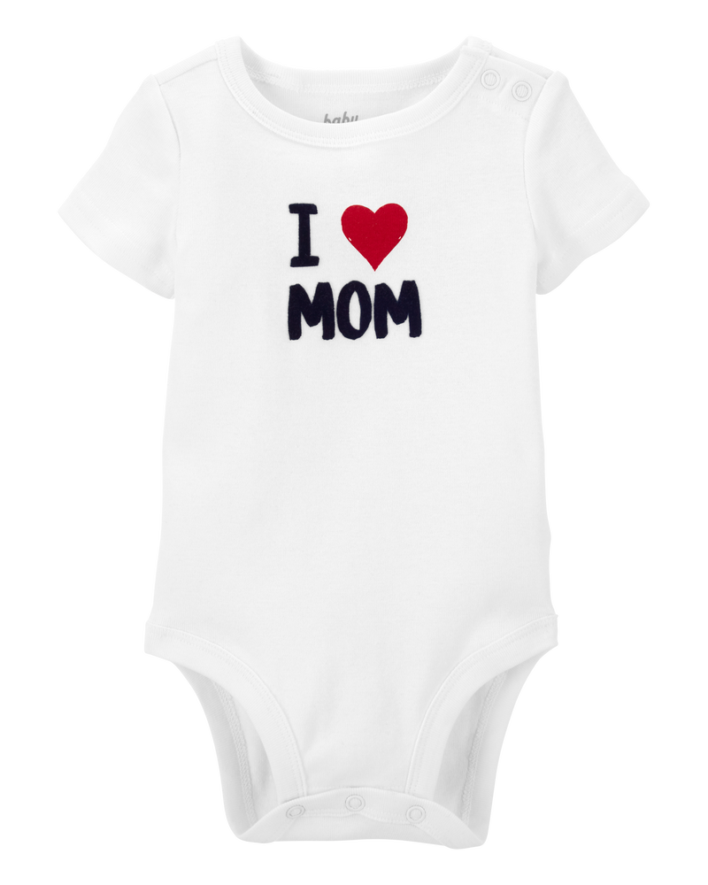 Baby 'I Love Mom' Bodysuit, image 1 of 2 slides
