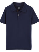 Navy - Kid Polo Shirt in Moisture Wicking Active Mesh