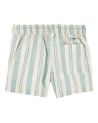 Baby Striped Pull-On Shorts - Green/Cream, image 2 of 4 slides