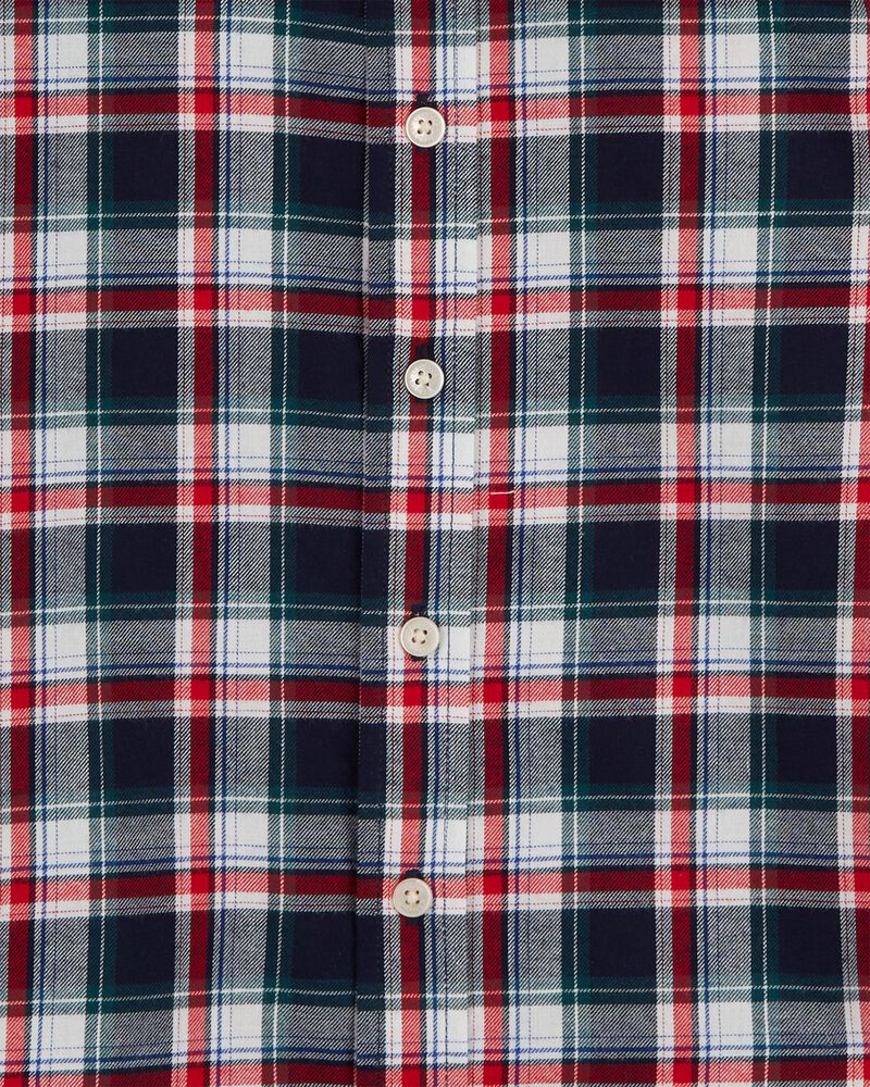 Kid Plaid Button-Front Shirt, image 3 of 4 slides