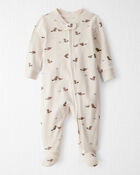 Baby Organic Cotton Sleep & Play Pajamas in Beavers' Creek Print, image 1 of 5 slides