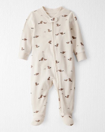 Baby Organic Cotton Sleep & Play Pajamas in Beavers' Creek Print, 