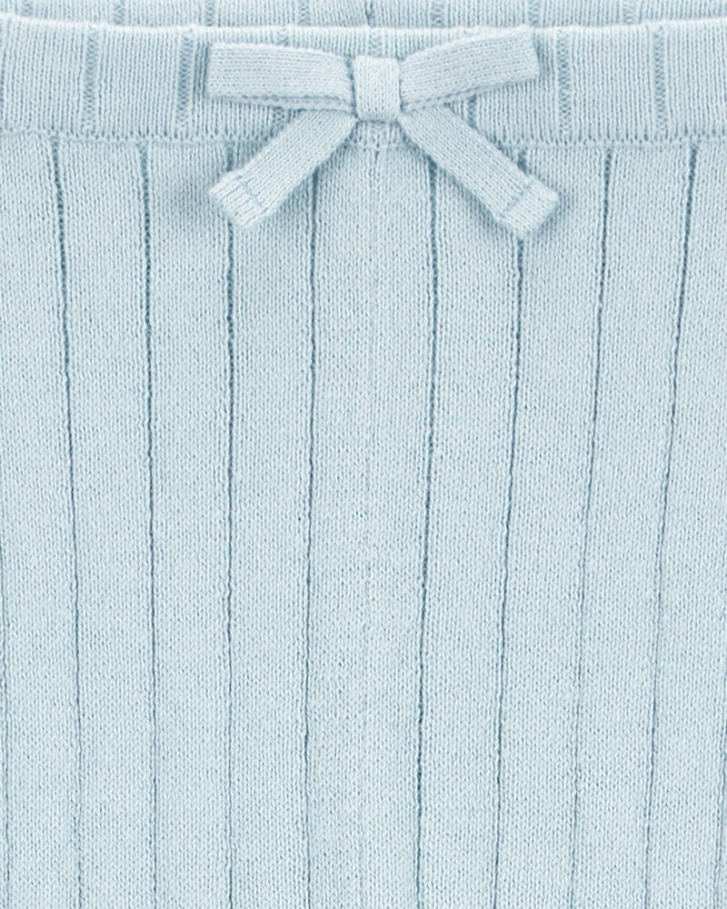 Baby Sweater Knit Pull-On Flare Pants - Blue, image 3 of 4 slides