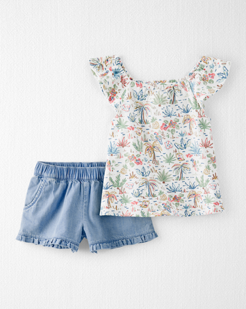 Toddler 2-Piece Organic Cotton Tropical Paradise Print Set, 