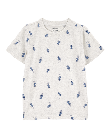 Toddler Boy Race Car Print Knit Short-Sleeve Tee - Grey, 
