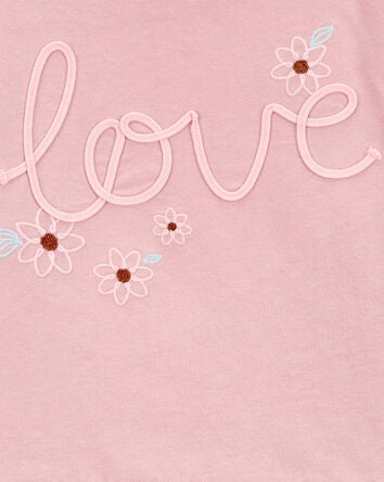 Toddler Love Long-Sleeve Peplum Top - Pink, 