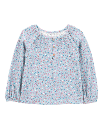 Toddler Floral Gauze Long-Sleeve Top - Floral, 