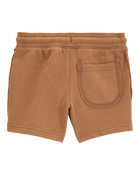 Toddler Pull-On French Terry Rec Shorts - Brown, image 4 of 7 slides