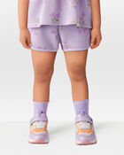 Toddler Floral Waffle Knit Shorts - Purple, image 2 of 6 slides