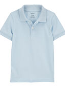 Blue - Toddler Ribbed Collar Polo Shirt