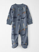 Deep Blue Sea Print - Baby Organic Cotton Sleep & Play Pajamas 