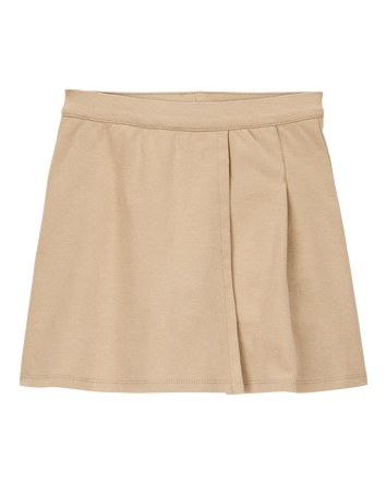 Kid Ponte Knit Uniform Skirt - Khaki, 