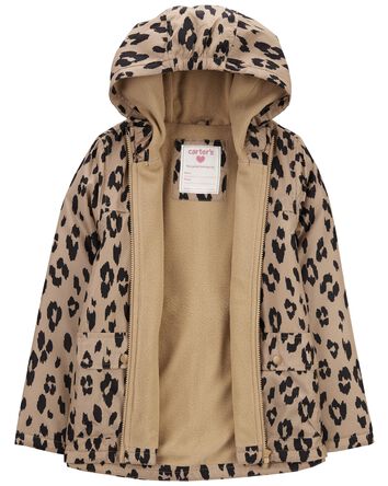 Kid Leopard Fleece-Lined Mid-Weight Jacket, 