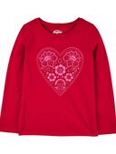Red - Kid Floral Heart Graphic Tee