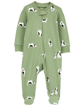 Dog 2-Way Zip Cotton Sleep & Play Pajamas, 