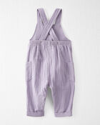 Baby Organic Cotton Gauze Overalls in Lilac, image 2 of 4 slides