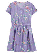 Kid Button-Front Vintage Floral Dress Made With LENZING™ ECOVERO™ , image 1 of 5 slides