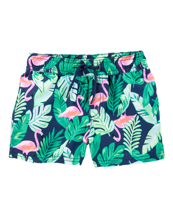 Baby Boy 2-Piece Tropical Flamingo Rashguard & Swim Trunk Set, 