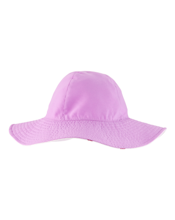 Toddler Girl Heart Print Reversible Swim Hat - Purple, 