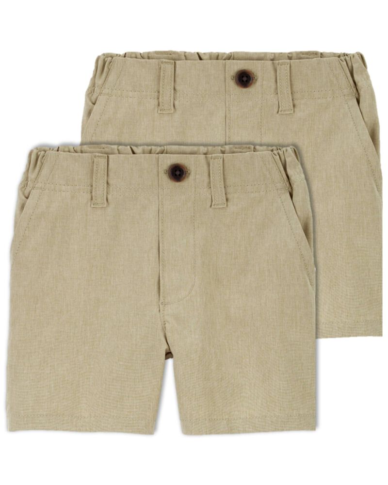 Toddler 2-Pack Lightweight Uniform Shorts in Quick Dry Active Poplin, image 1 of 2 slides