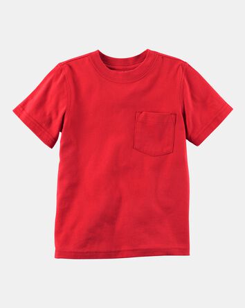 Baby Solid Short-Sleeve Pocket Tee - Red, 