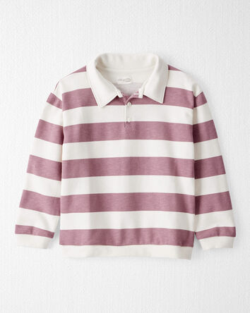 Boys Organic Cotton Henley Top in Stripes, 
