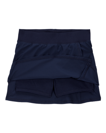 Kid Poplin Stretch Uniform Skort - Navy, 