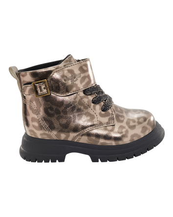 Toddler Cheetah Print Lace-Up Boots , 