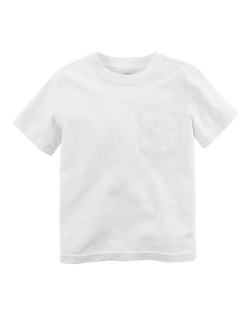 Baby Solid Short-Sleeve Pocket Tee - White, 