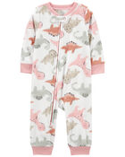 Baby 1-Piece Dinosaur Fleece Footless Pajamas, image 1 of 5 slides