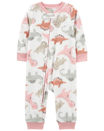 Baby 1-Piece Dinosaur Fleece Footless Pajamas, 
