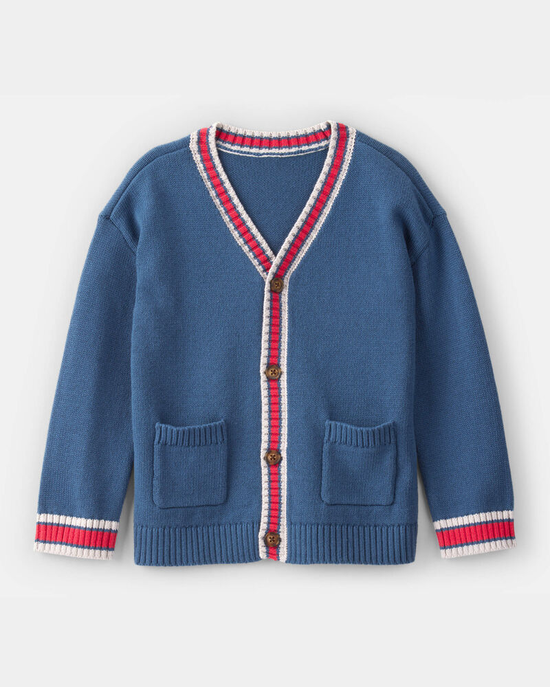 Toddler Boy Long-Sleeve Cardigan - Navy Blue, image 1 of 3 slides