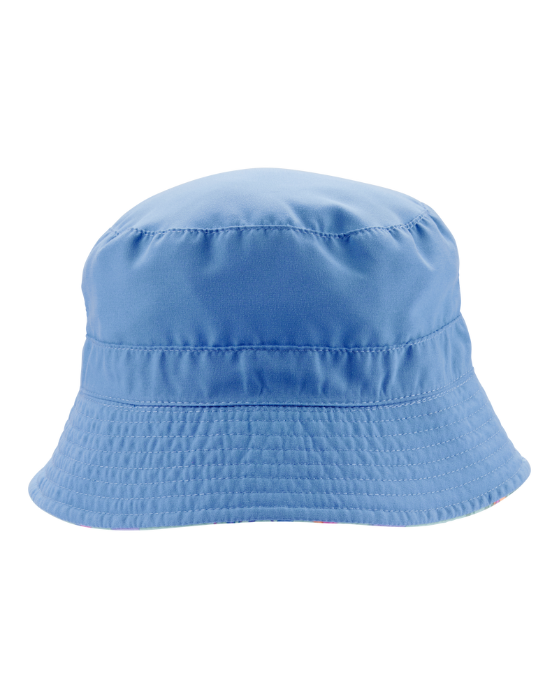 Toddler Tropical Reversible Swim Bucket Hat - Blue, image 2 of 3 slides