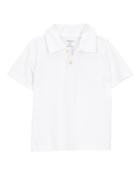 Toddler 3-Pack Pique Uniform Polo Shirts - White, image 2 of 3 slides