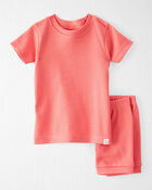 Baby Organic Cotton Ribbed Pajamas Set , image 1 of 4 slides