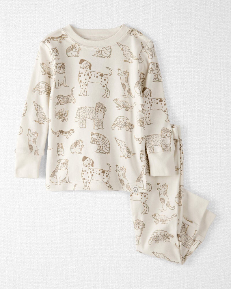 Baby Pet Print Organic Cotton 2-Piece Pajamas, image 1 of 4 slides