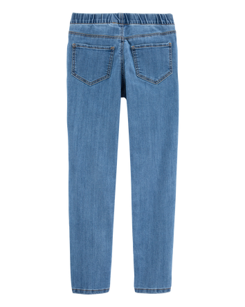 Kid Medium Blue Wash Elastic-Waist Jeggings, 