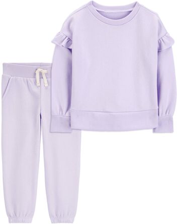 Toddler 2-Piece Fleece Crew Neck Sweatshirt & Joggers Set, 