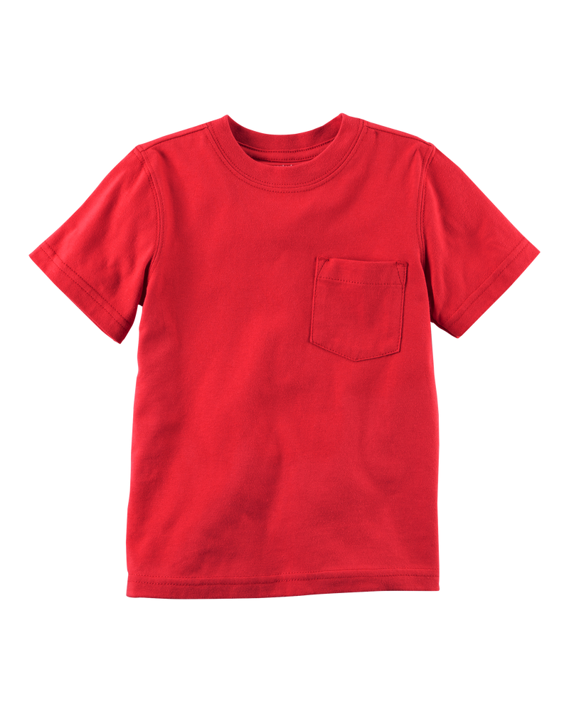 Baby Solid Short-Sleeve Pocket Tee - Red, image 1 of 3 slides