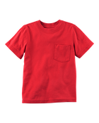 Baby Solid Short-Sleeve Pocket Tee - Red, image 1 of 3 slides