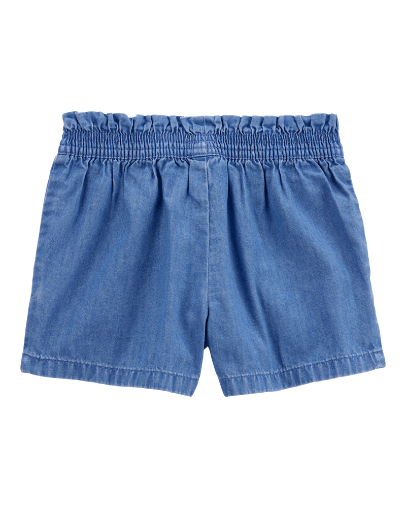 Baby Chambray Pull-On Shorts - Blue, image 2 of 4 slides