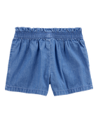 Baby Chambray Pull-On Shorts - Blue, image 2 of 4 slides