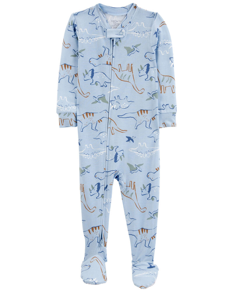 Baby Dinosaur 1-Piece PurelySoft Footie Pajamas, image 1 of 5 slides