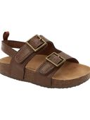 Brown - Toddler Faux Cork Sandals