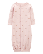 Baby Preemie Rainbow Cotton Sleeper Gown, image 1 of 6 slides